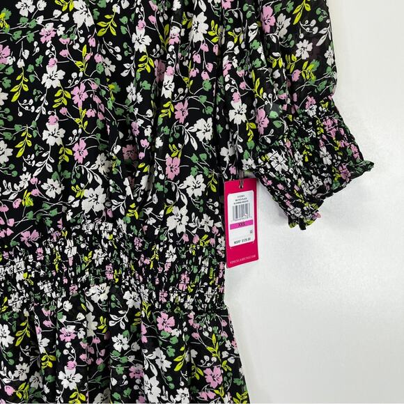 Vince Camuto Floral Smocked dress black - XXS - Picture 6 of 13